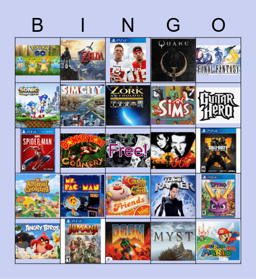 Video Games Bingo Card
