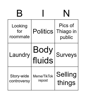 Snap story class of 2026 Bingo Card