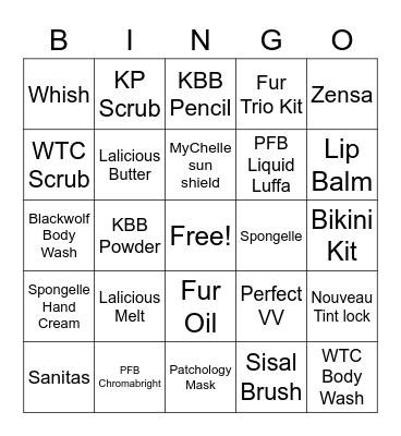 Retail Bingo Card