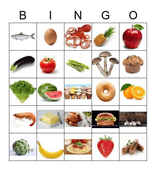 FOOD Bingo Card