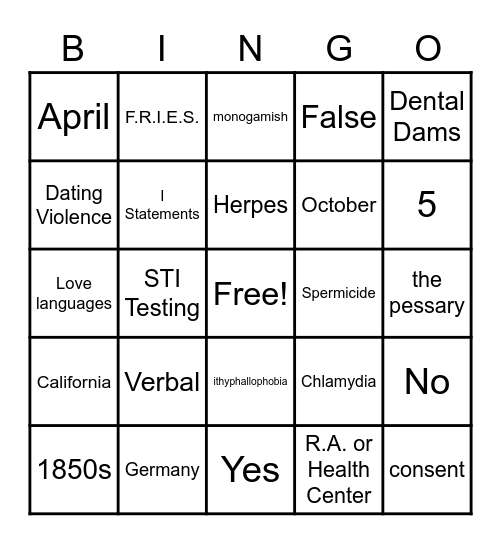 Bangin' Bingo! Bingo Card