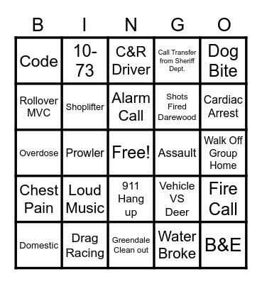 Dispatch Bingo Card