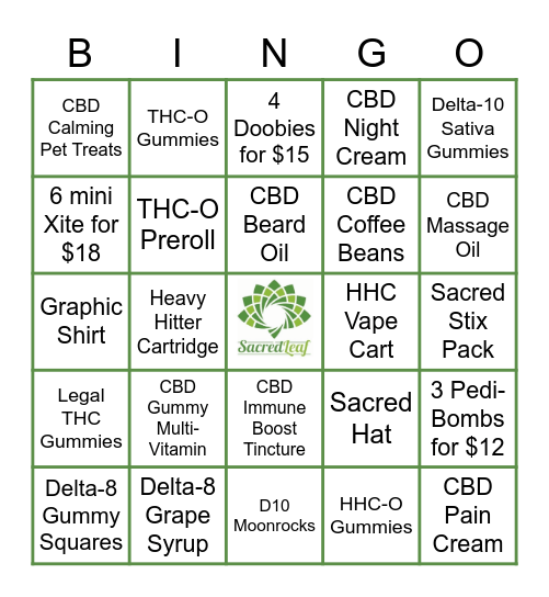 Sacred Leaf Bingo Card