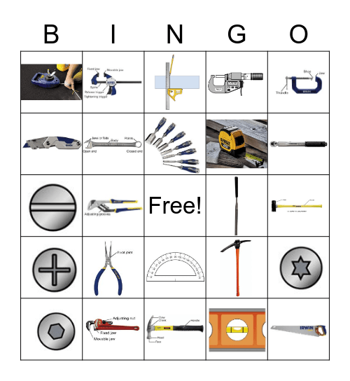Hand Tools #2 Bingo Card