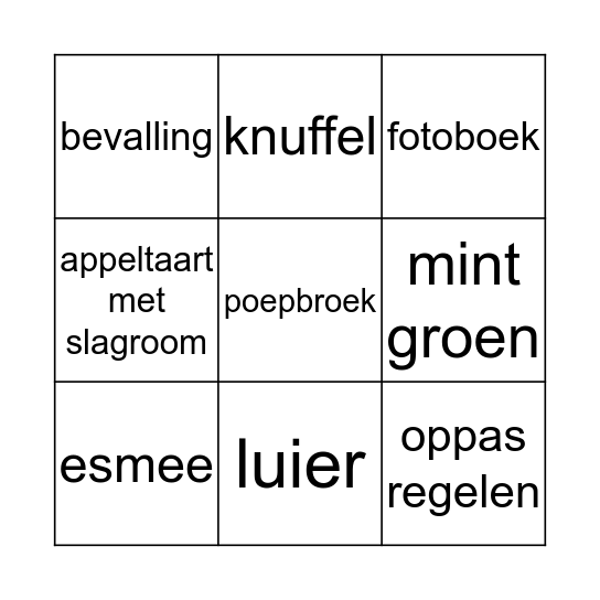 José's baby shower!!  Bingo Card