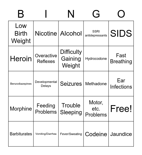 NAS Bingo Card