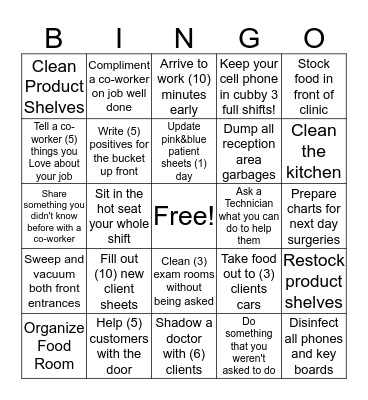 BAYVIEW BINGO Card