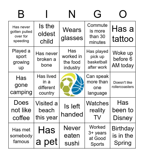 Good Sports Off-Site Bingo Card