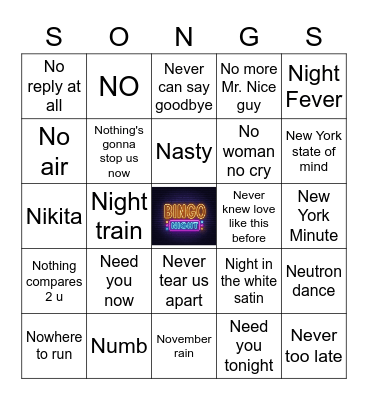 N Bingo Card