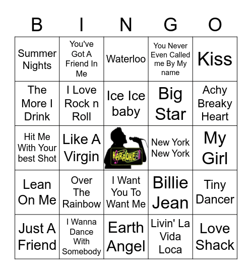 Karaoke Night Part 2 Bingo Card
