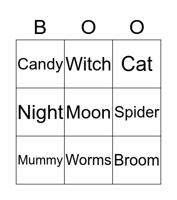 Halloween Bingo! Bingo Card