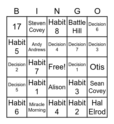 Community Leadership Bingo! Bingo Card