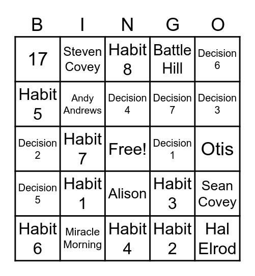 Community Leadership Bingo! Bingo Card