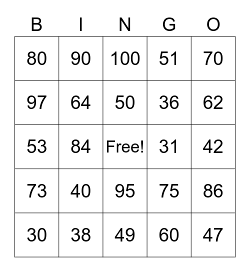 spanish-numbers-30-100-bingo-card