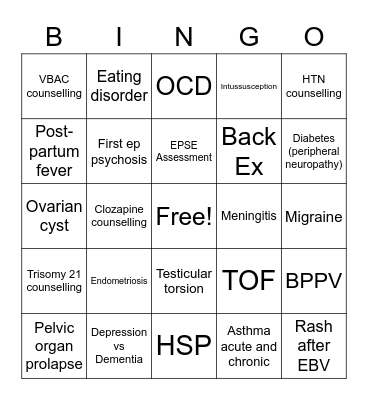 OSCE Bingo! Bingo Card