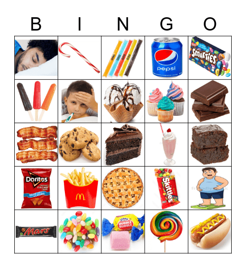 Junk Food Bingo Card