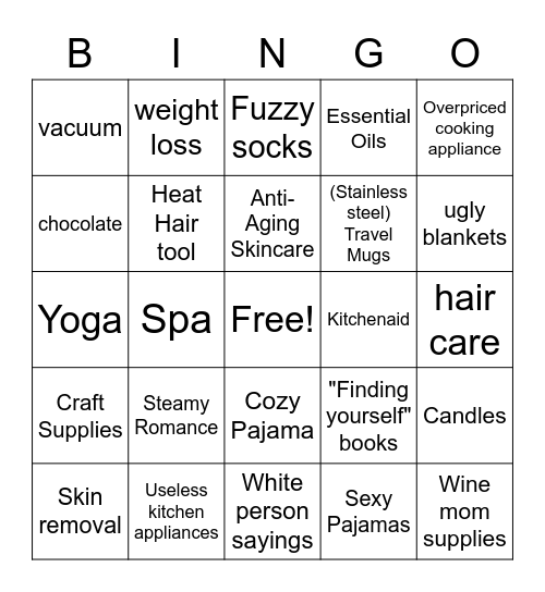 What Women Want Bingo Card