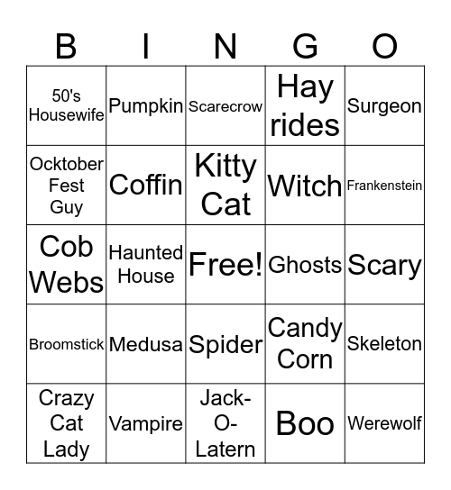 Halloween Bingo Card