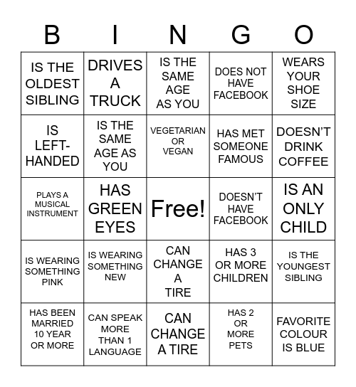 Ladies Night Bingo Card