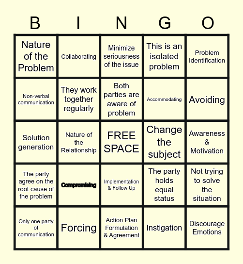 Google Docs Bingo Card