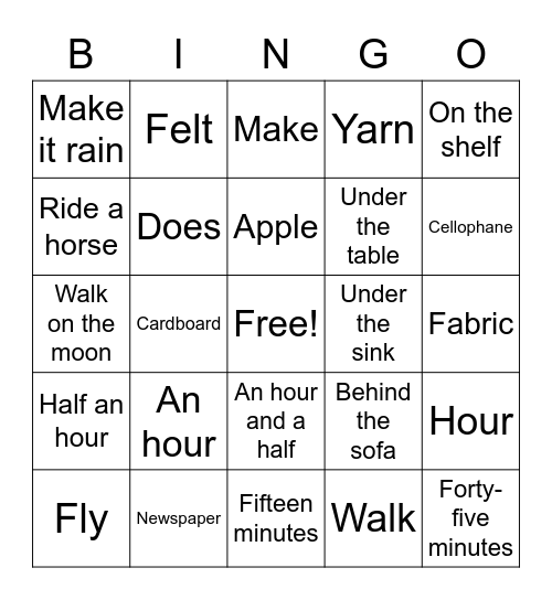 C4 plus lesson 6 book D Bingo Card