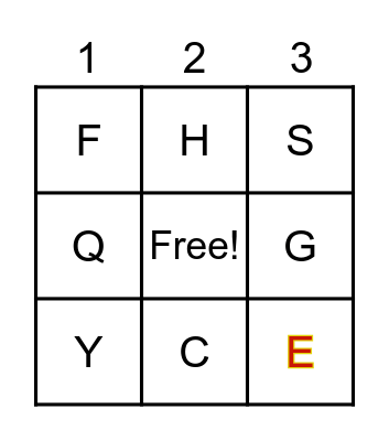 Letter Sounds Bingo Card