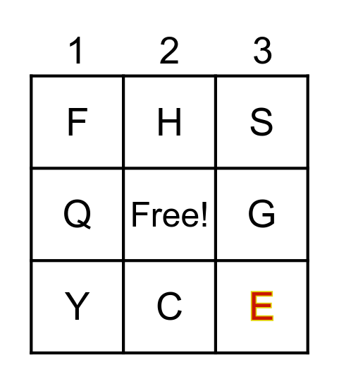Letter Sounds Bingo Card