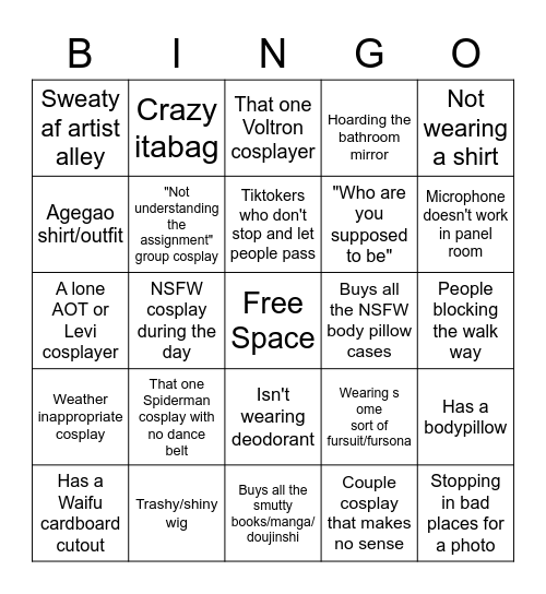 Convention Bingo 2022 Bingo Card