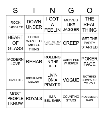 778 KAREN’S DECADES MIX Bingo Card