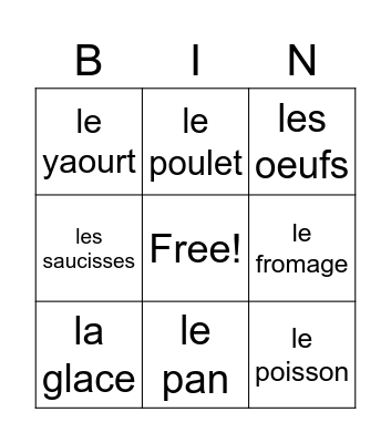 French cinema club bingo Card