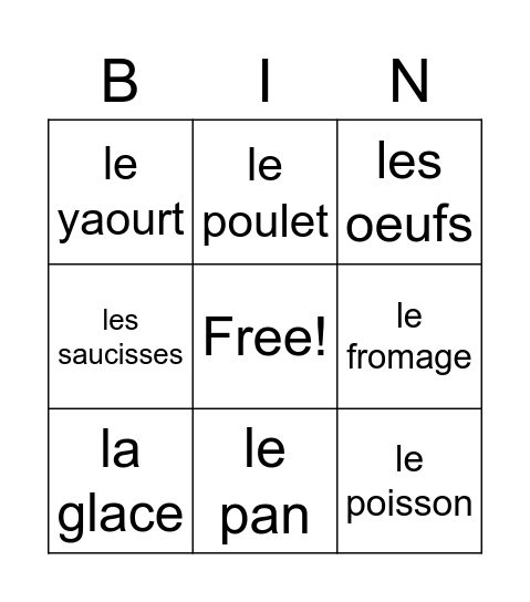 French cinema club bingo Card