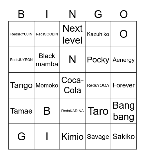 redsYOUNGHOON Bingo Card