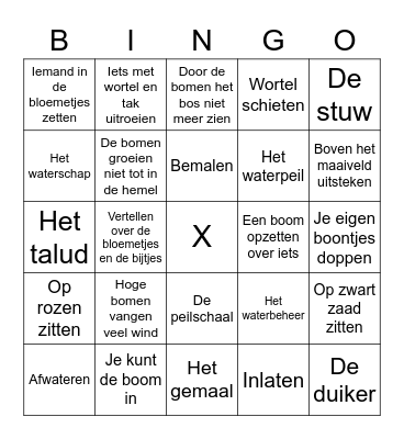Taal woordenschatbingo Card