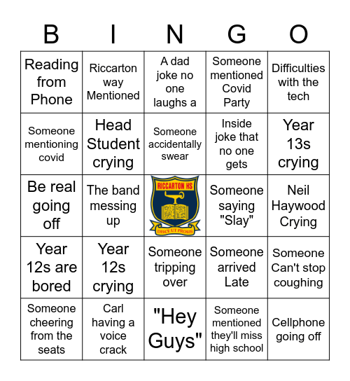 Leavers Bingo Card