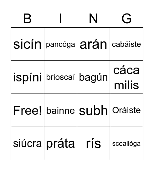 Bia Bingo Card