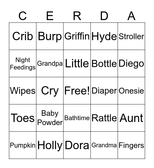 Little Pumpkin Bingo Card