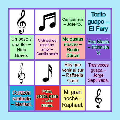 BINGO MUSICAL Bingo Card