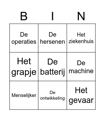 DISK thema 8 (halfgevorderd) Bingo Card