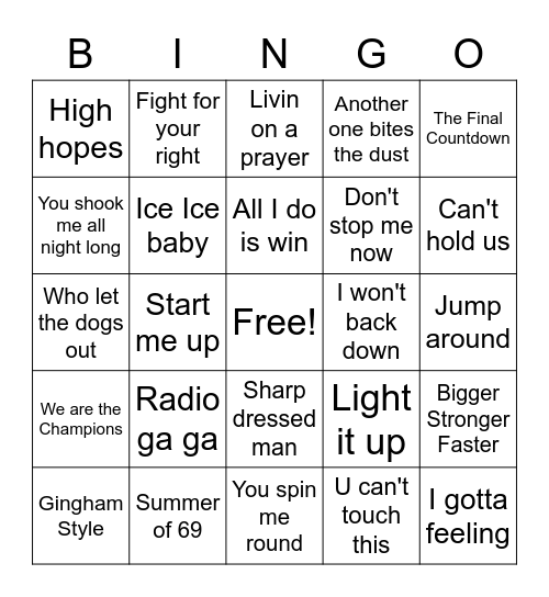 Take me out to the ballgame Bingo Card