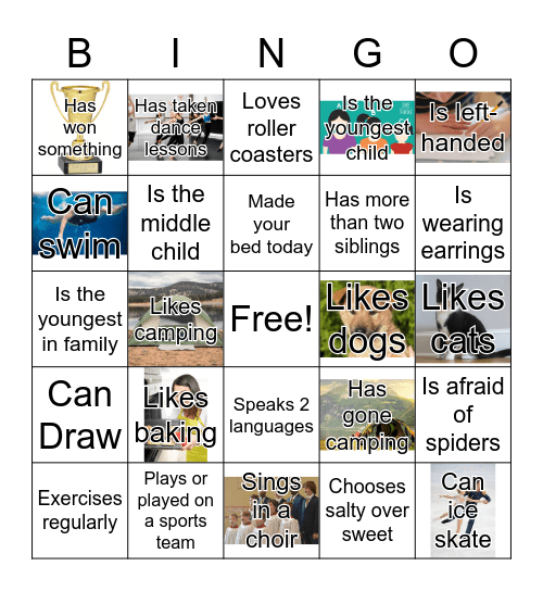 Getting to know you! Bingo Card