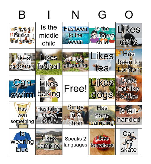 Getting to know you! Bingo Card