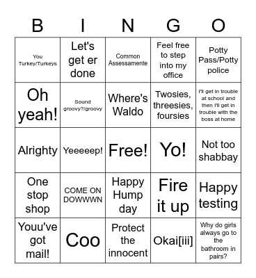 Stevens Bingo Card