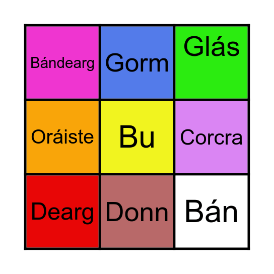 Dathanna as Gaeigle Bingo Card