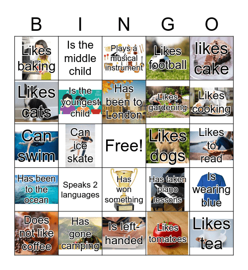 Getting to know you! Bingo Card