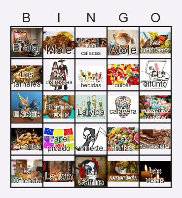 Día de los Muertos Bingo Card