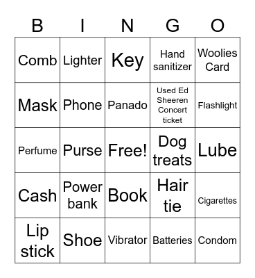 Bridal Bingo Card