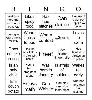 Christmas Bingo Card