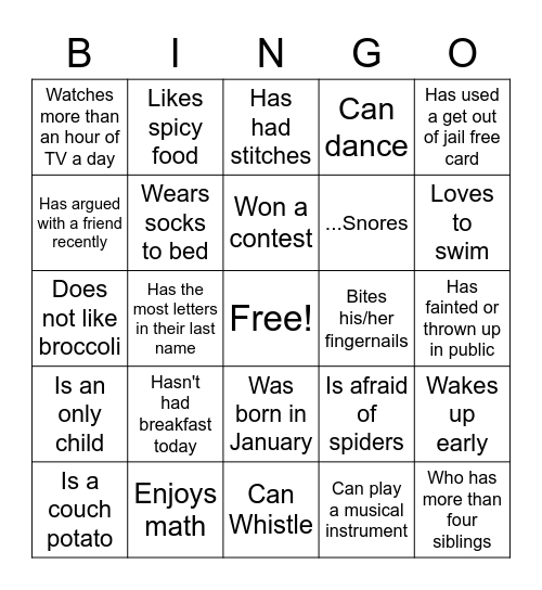 Christmas Bingo Card