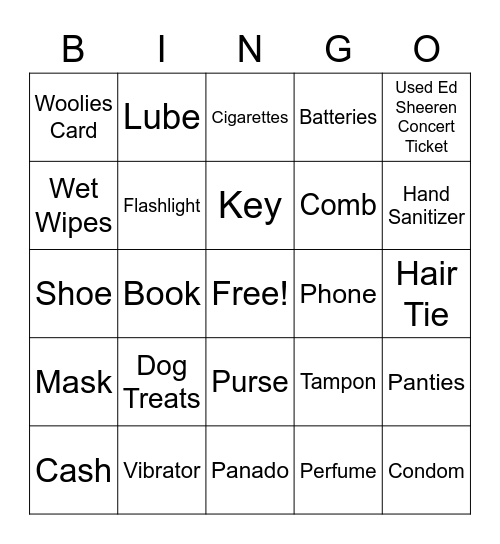 Bridal Bingo Card