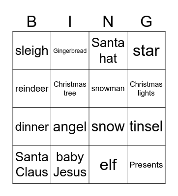 Christmas Bingo Card
